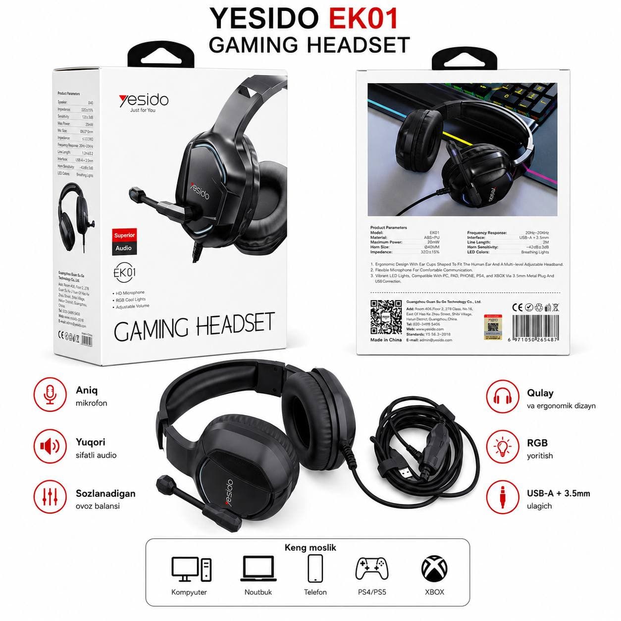 EK01 YESIDO GAMING NAUSHNIK